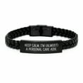 thumbnail image 1 of Personal Care Aide Humor Interlaced Leather Bracelet, Funny Quote Gifts for Men, Women, Friends, Coworkers, Family, Birthday Unique Presents, 1 of 6