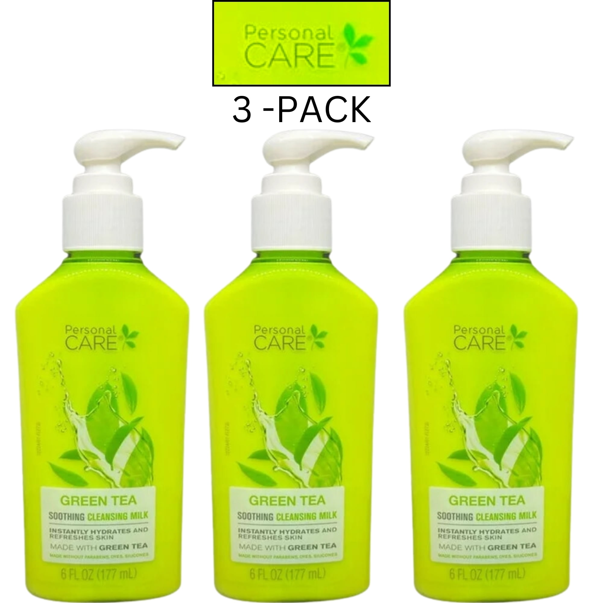 Personal Care Green Tea Soothing Cleansing Milk Made With Green Tea, 6Fl.oz (177ml) 3 Pcs per