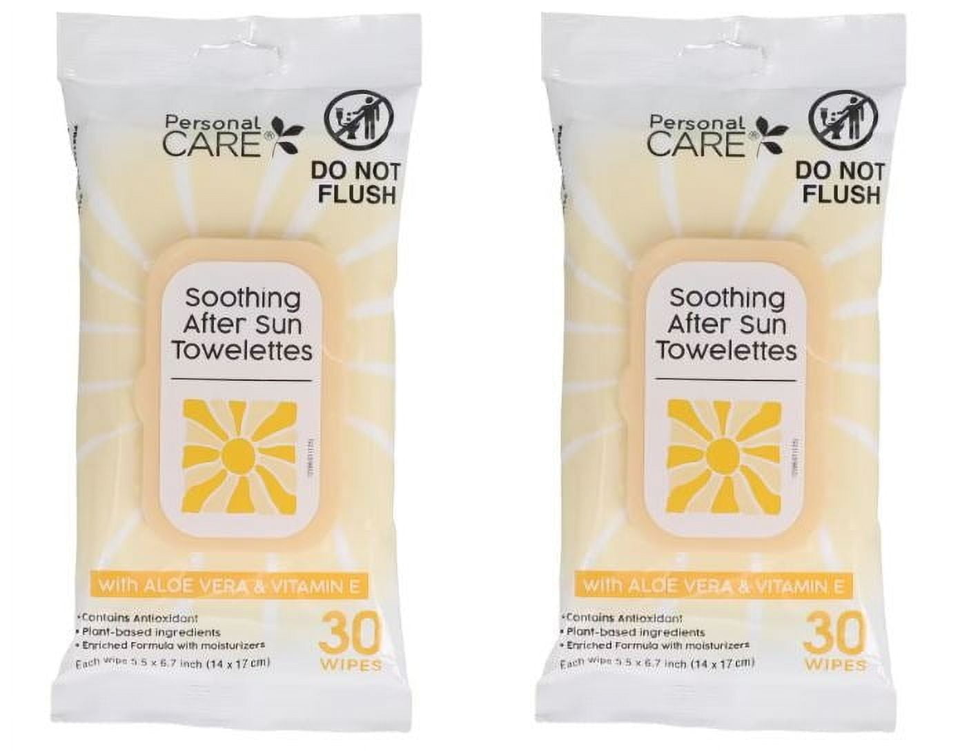 Personal Care Soothing After Sun Towelettes, 30 ct. (2 Packs) 60 total count