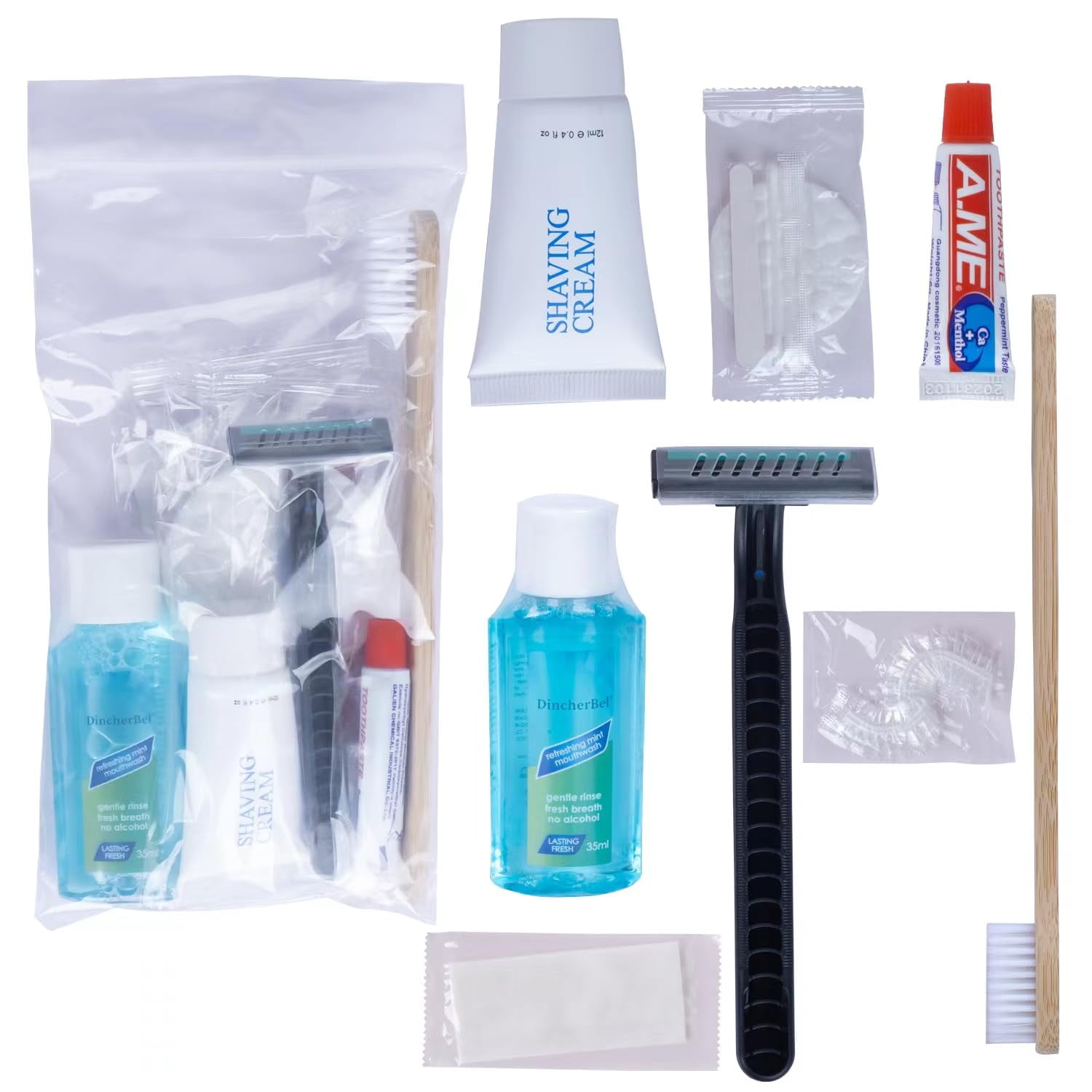 Personal Care Travel Size Toiletries, Individually Packed, The Travel Hygiene Kit Bulk Suitable for Hotel, Home, Camping, Travel - Toiletries Kit（15 Set）