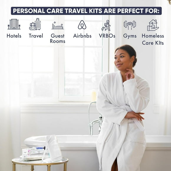 Personal Care Travel Toiletries Kit | 150 Piece Essentials Set | Shaving, Toothbrush, Mouthwash, Wipes, Swabs &