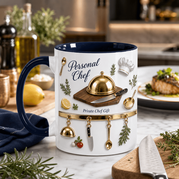 Personal Chef Mug 3D Effect Coffee Cup, Private Chef Gift for Culinary Pros