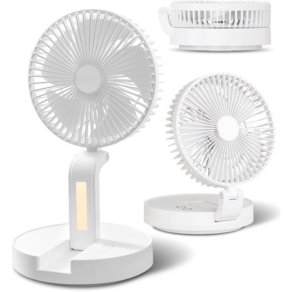 Personal Cooling Fan that Blow Cold Air, Portable Rechargeable Desk Fan with LED, Oscillating Standing Table Fans, Floor Fan for Bedroom, Travel, Dorm, Cruise RV Essentials