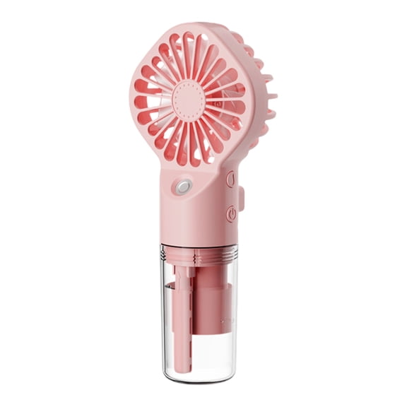Personal Cooling Fan, Handheld Fan with Water Mist, Portable Misting Fan, Mini Fan with Mist, 6X3 in Pink Foldable Neck-Hangable Handheld Fan with Detachable Lanyard for Outdoor