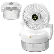 2-in-1 Portable Desk Fan & Humidifier with 800mL Tank, USB Charging, LED Night Light - Personal Cooling for Home Office Camping, White