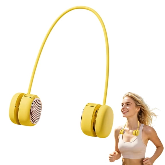 Personal Cooling Fan Wearable, Rechargeable Hands Wearable Personal Fan, Flexible Portable Neck Cooling Device for Travel Work Makeup Outdoor Use