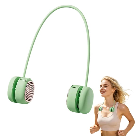 Personal Cooling Fan Wearable, Rechargeable Hands Wearable Personal Fan, Flexible Portable Neck Cooling Device for Travel Work Makeup Outdoor Use
