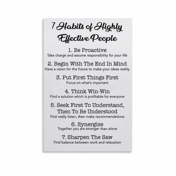 Personal Development Habits Chart Educational Poster Canvas Print Wall Art for Success Mindset and Living Room Decor poster