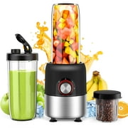 Personal Drink Mixer Blender, Portable Single Serve Blender for-Smoothies, Shakes, Food Prep, and Frozen Blending, Includes Blending Blade, Drink Lids and 2 Cups