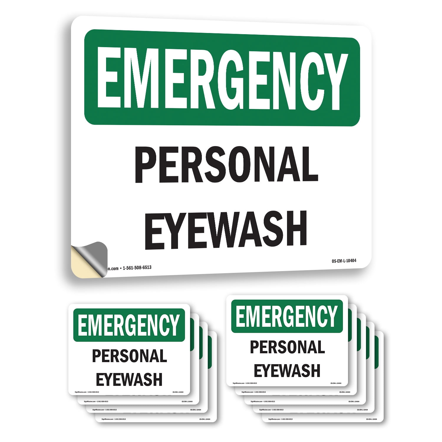 Personal Eye Wash OSHA Emergency Vinyl Decal Label 18 Inch x 12 Inch ...