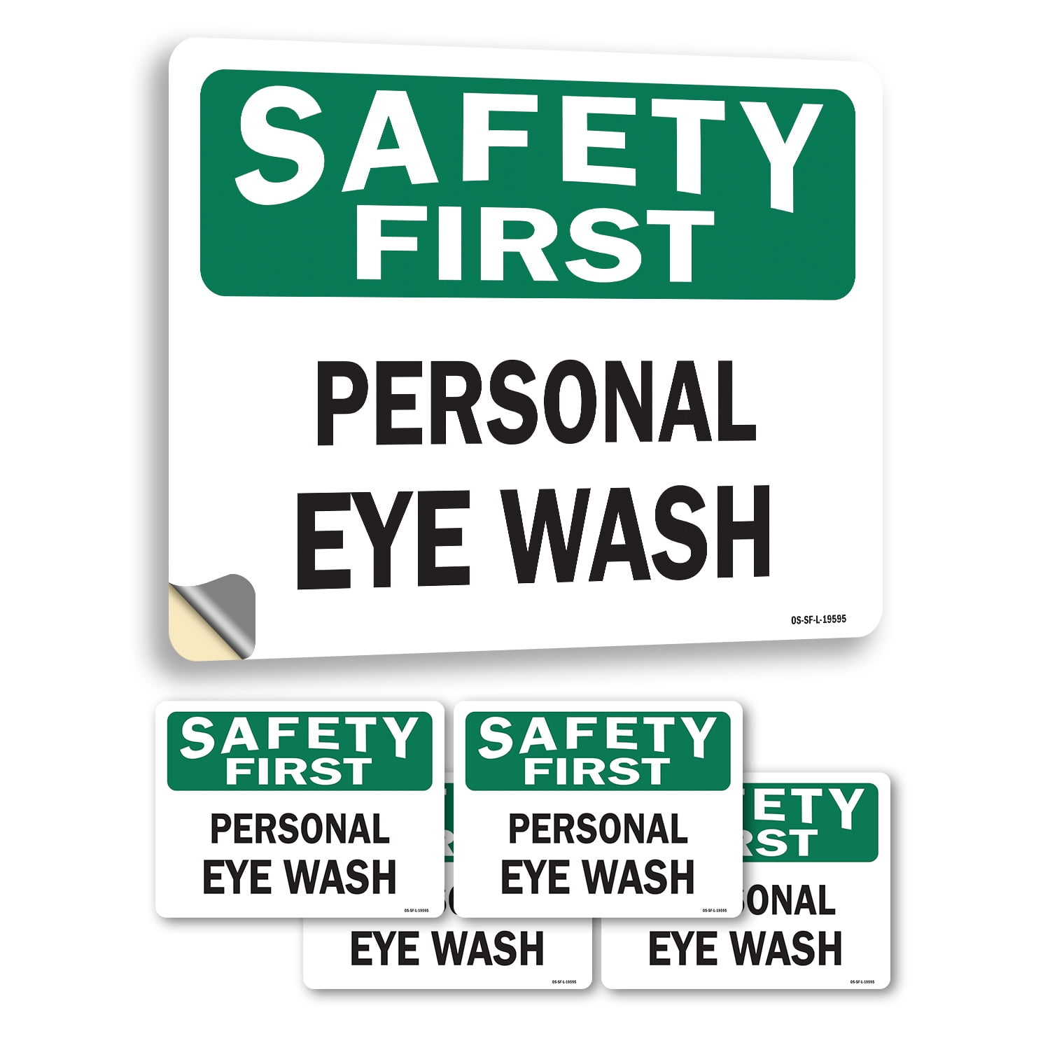 Personal Eye Wash OSHA Safety First Vinyl Decal Label 18 Inch x 12 Inch ...