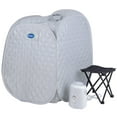 thumbnail image 1 of Durasage Pop-Up Portable Steam Sauna Spa, - 800W Steam Generator, Foldable Tent, Timer Control, Indoor Home Use, Includes Chair & Storage Pocket - silver, 1 of 9