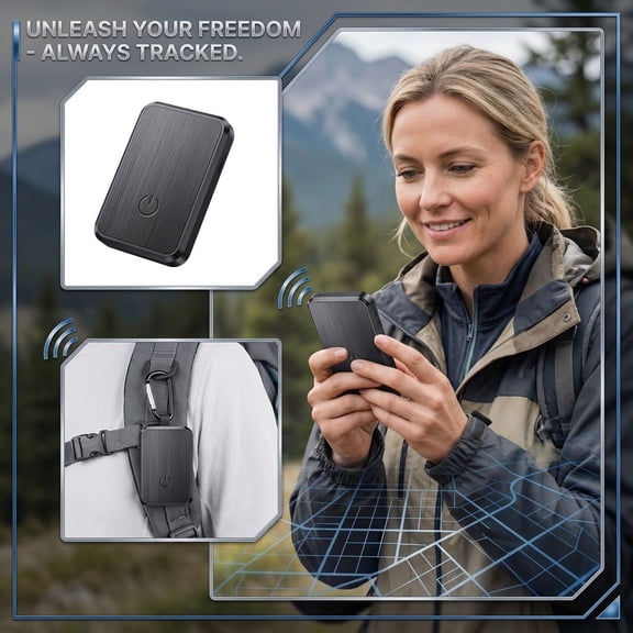 Personal GPS Tracker for Real-Time Location Tracking - Portable, Waterproof, Magnetic Device with Geo-Fence, Panic Button & Long Battery Life