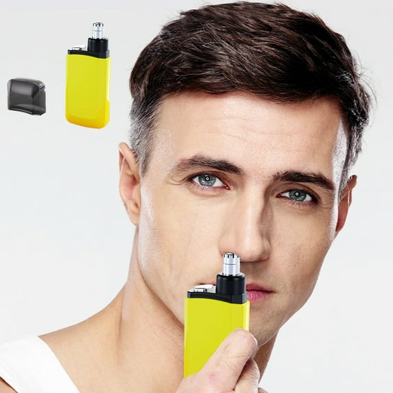 Personal Grooming Trimmer, USB Rechargeable Nose Ear Hair Clipper for Men, Waterproof & Cordless Precision Trimmer, Travel Size(Yellow)