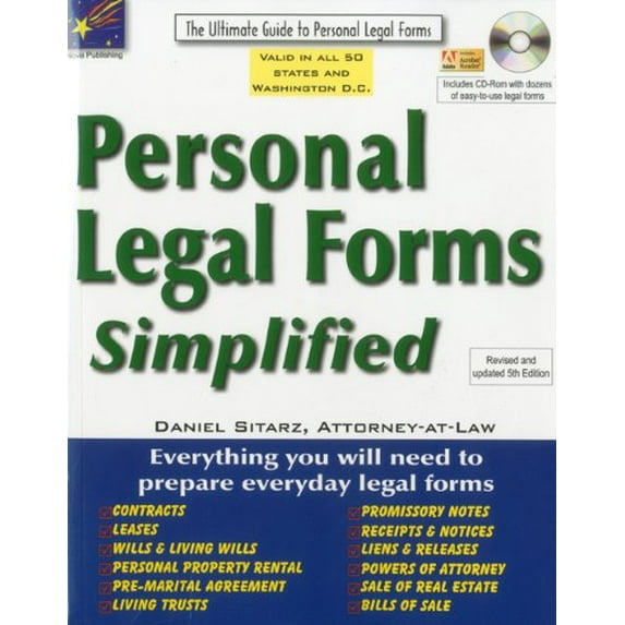 Pre-Owned Personal Legal Forms Simplified: The Ultimate Guide to Personal Legal Forms (Law Made Simple Series) Paperback