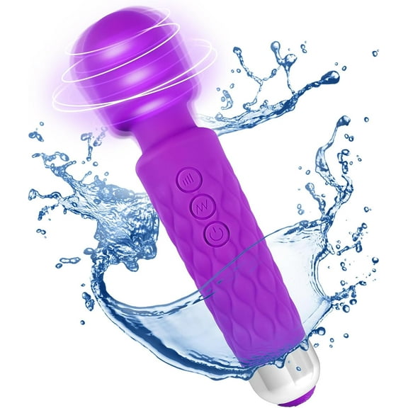 Personal Massager Wand, Wand Massager with 8 Speeds 20 Vibrating Patterns, Rechargeable Personal Massager Silent and Waterproof, Back Neck Shoulder Sports Recovery, Pink