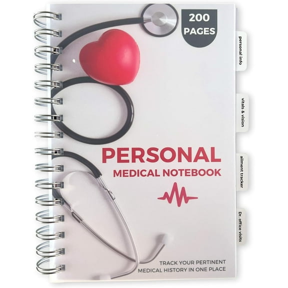 Personal Medical Journal | Log Office Visits, Track Medical Expenses, Chronic Conditions and More | A4 Notepad 200 Pages for Keeping Track of Medical History