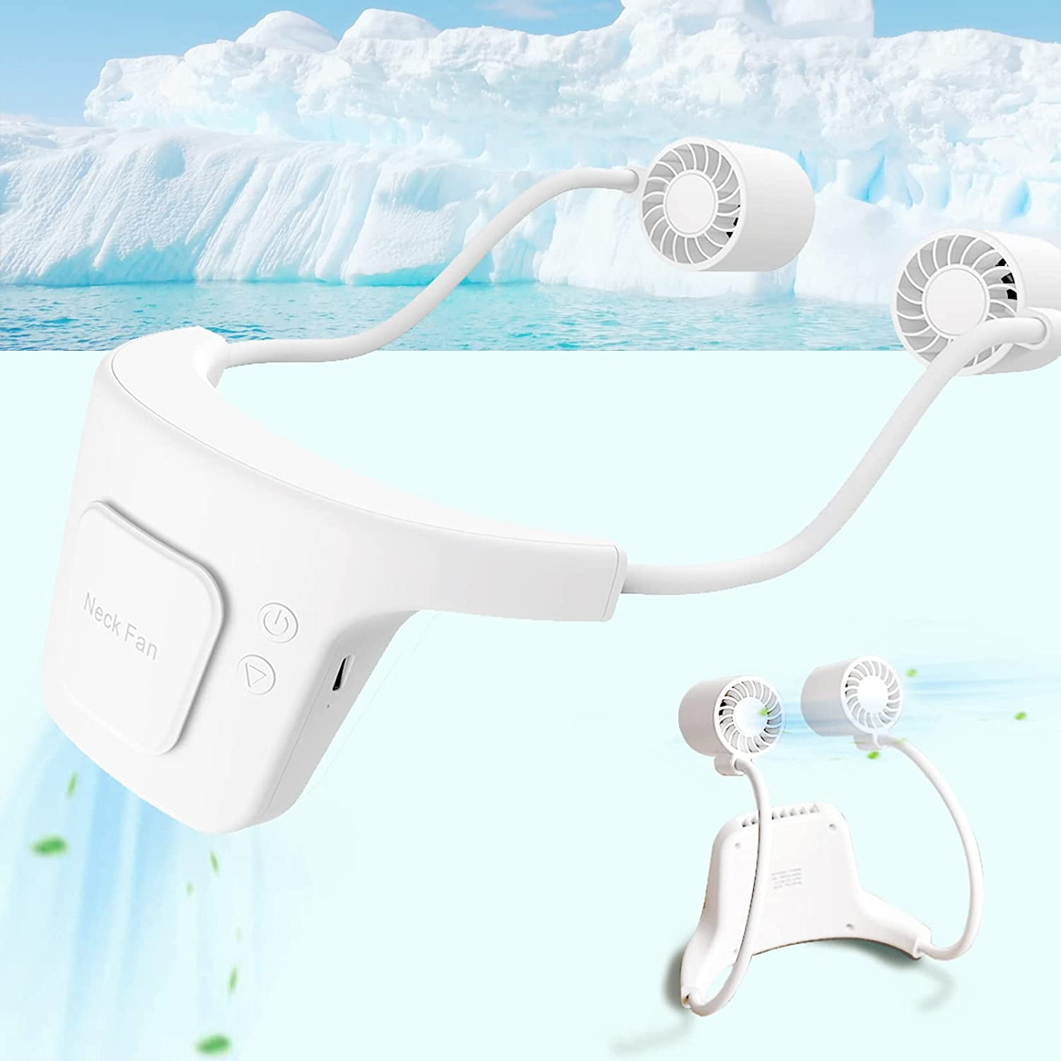 Personal Neck Fan, 4000mAh Neck Fans Portable Rechargeable Battery