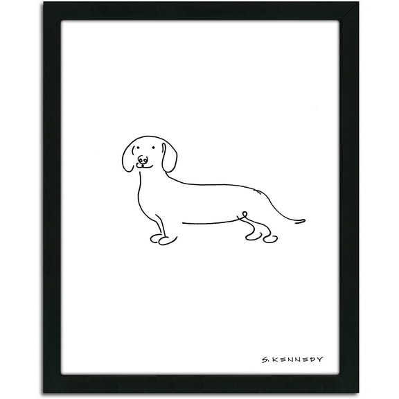 Personal-Prints Dachshund Dog Line Drawing Framed Art