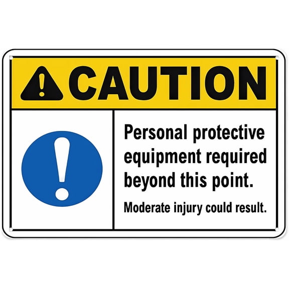 Personal Protective Equipment Required Sign - 8"x12" Aluminum Tin Warning Sign for Home Outdoor Garden, Workplace, PPE Requirement