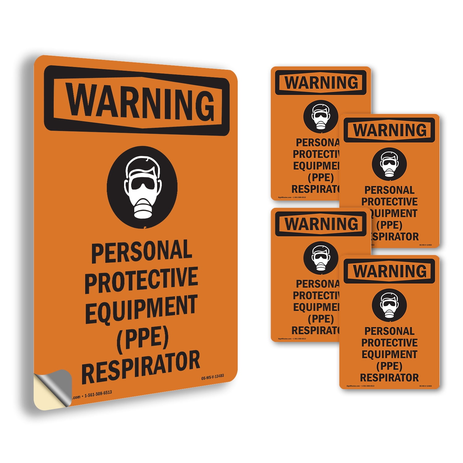 Personal Protective With Symbol OSHA WARNING Vinyl Decal Label 18 Inch ...