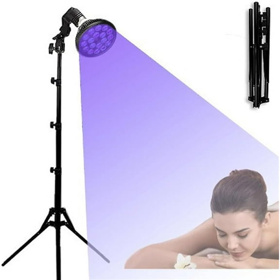 Personal Purple Light Therapy Lamp with Adjustable Tripod Stand, 18-LED Violet Light Device with 395nm Wavelength for At-Home Relaxation