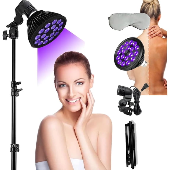 Personal Purple Light Therapy Lamp with Adjustable Tripod Stand, 54W Violet LED Light Device with 395nm Wavelength for At-Home Relaxation