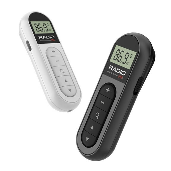 Personal Radios Portable Am Fm, Mini LCD Digital Tuning Walkman Radio, with Rechargeable Battery for Walking, Jogging, Gym, Camping (White)