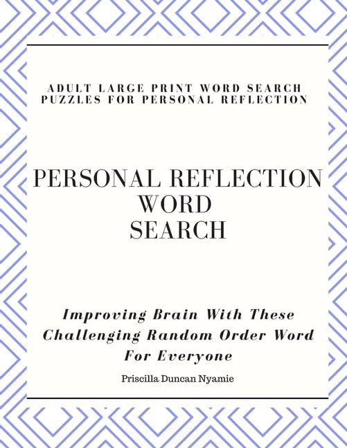 Personal Reflection Word Search - Adult Large Print Word Search Puzzles ...