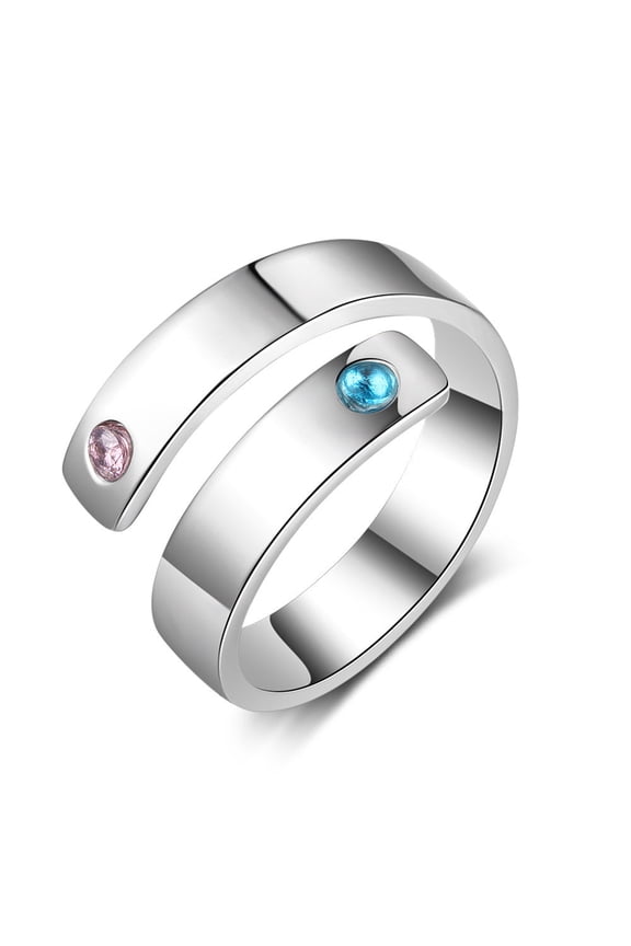 Personal Ring Custom Engraved Name Birthstone Ring
