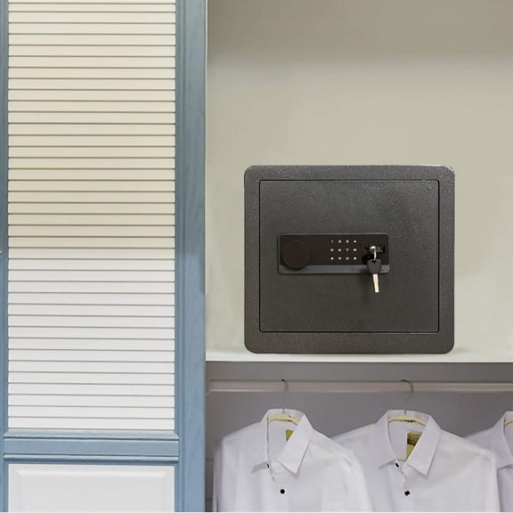 Personal Safe Box, 1.28 Cubic Feet Digital Security Safe with LED Display, Solid Steel Construction Safe Lock with Deadbolt Lock, Electronic Password Safe Box for Home Hotel Gun Medication, S9233