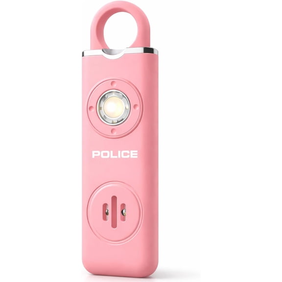 Personal Safety Alarm 130dB Recharable Emerncy Self Defense Keychain with LED Flashlight & SOS for Women, Men, Kids & Seniors, Pink