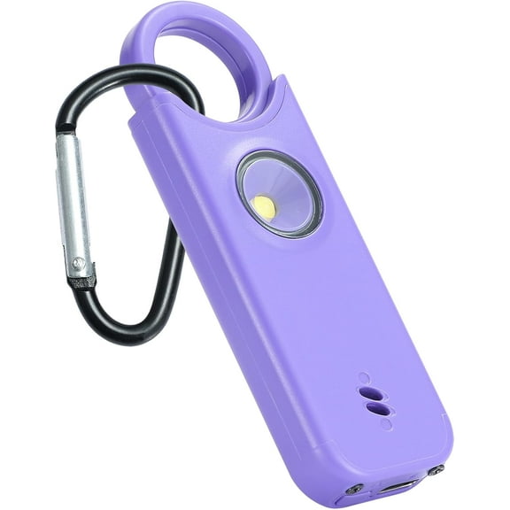 Personal Safety Alarm - 135dB Ultra Loud Siren with LED Strobe Light, USB-C Recharable, Compact Keychain Alarm for Women/Men, Emerncy Flashlight & Vibration Alert(Purple)