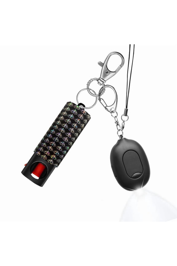 Personal Safety Alarm & Door Handle Alarm & Pepper Spray Combo for Women self Defense, 130dB Self Defence Keychain Alarm & Led Light & Max Strength Pepper Spray Gel, Rechargeable, Gift for Lady