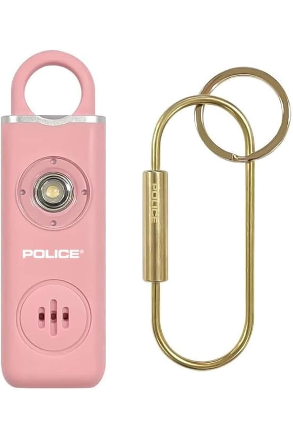 Personal Safety Alarm Keychain - Loud Self-Defense Emer ncy Alarm with Strobe Light for Women, Seniors & Kids - Rechar able, Portable, Compact, Easy to Use - Protection for Travel & Outdoor, Pink