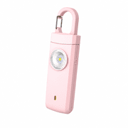 Personal Safety Alarm with LED Flashlight, 130 dB Emergency Siren, Pull Pin Activation, Rechargeable Keychain Alarm with Carabiner Clip for Women, Men, Children and Seniors Pink