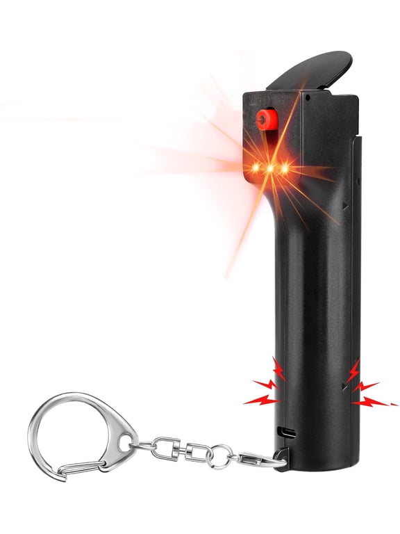 Personal Safety Alarm and Pepper Spray Combo for Women self Defense - Max Strength Pepper Gel & 130 dB Siren & Strobe Lights, Flip-top Safety Cap & UV Marking, Spray Canister Replaceable
