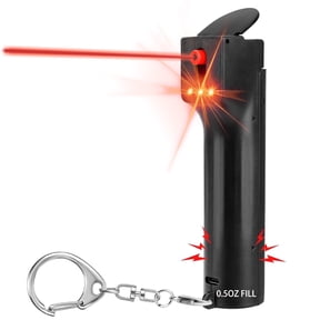 3-in-1 Pepper Spray Personal Alarm, 0.5oz 12ft UV Marking Dye Gel, 140dB Siren Red Strobe, Quick Accurate Aim, Rechargeable Self Defense Safety Keychain, Refill Cartridge, Women Men College Student