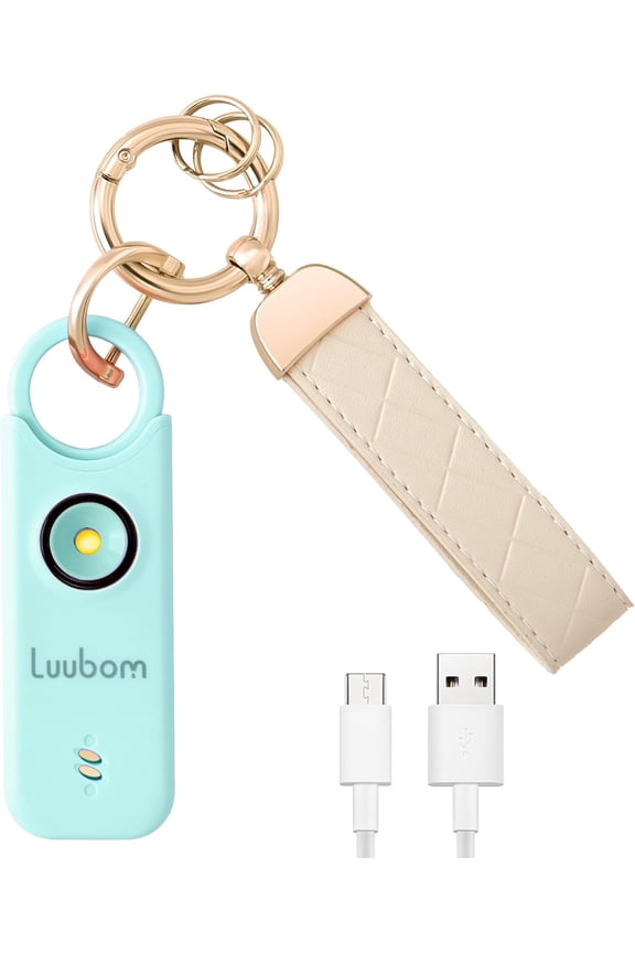 Personal Safety Alarm - Rechargeable, 135dB Loud Siren, LED Strobe Light, Vibration-Activated Alert, Dorm Room Essentials for Girls, Self Defense Keychain for Women, Children, Elderly (Cerulea)