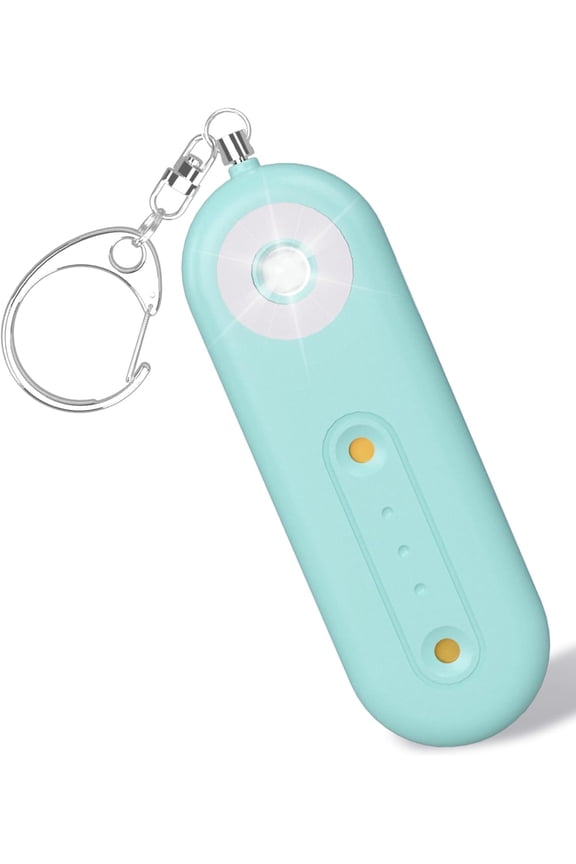 Personal Safety Alarm for Women, 130dB Extra Loud Emergency Strobe & Siren Self Defense Keychain, Rechargeable Safety Keychain Set for Girls Elderly Traveling College, Light Blue