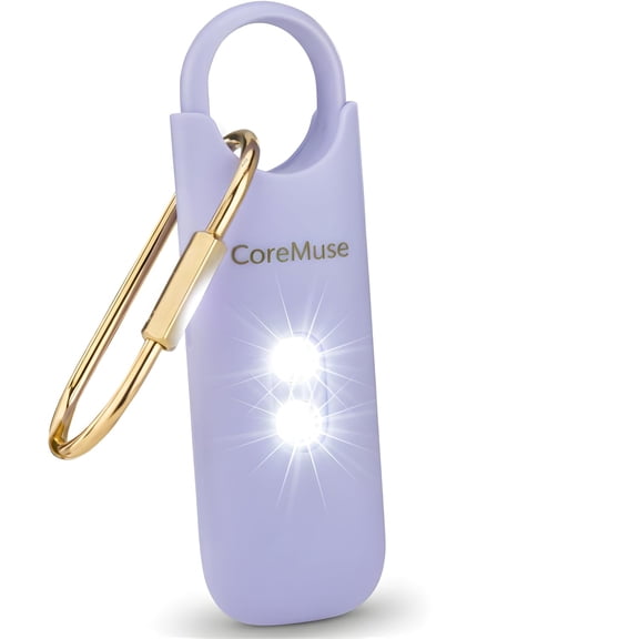 Personal Safety Alarm for Women Panic Button 130dB Siren with Dual LED Strobe Flashlight, Rechargeable Self Defense Keychain for Night Walking, Campus, Travel Gifts for Women (Violet)