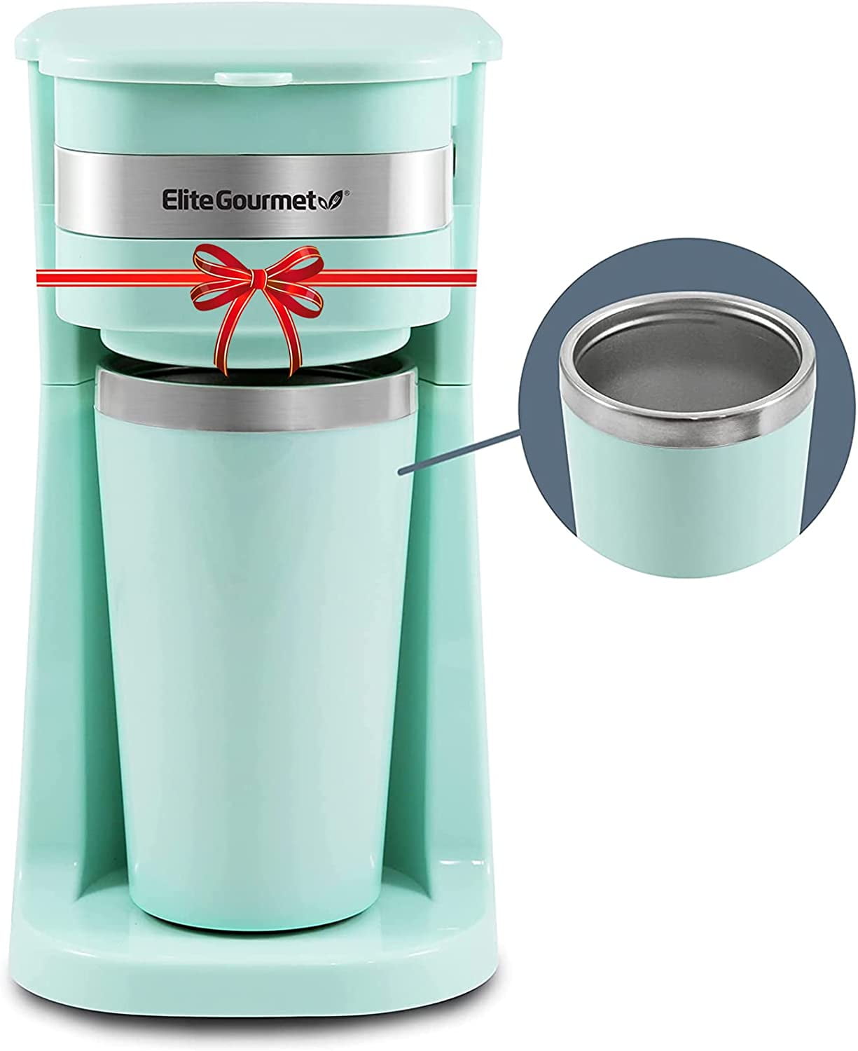 Personal Single-Serve Coffee Makers with 14Oz Stainless Steel Travel Mugs