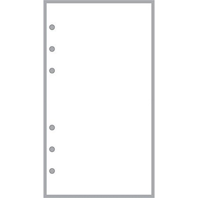 Personal Size Blank Pages Planner Insert, Sized and Punched for Filofax