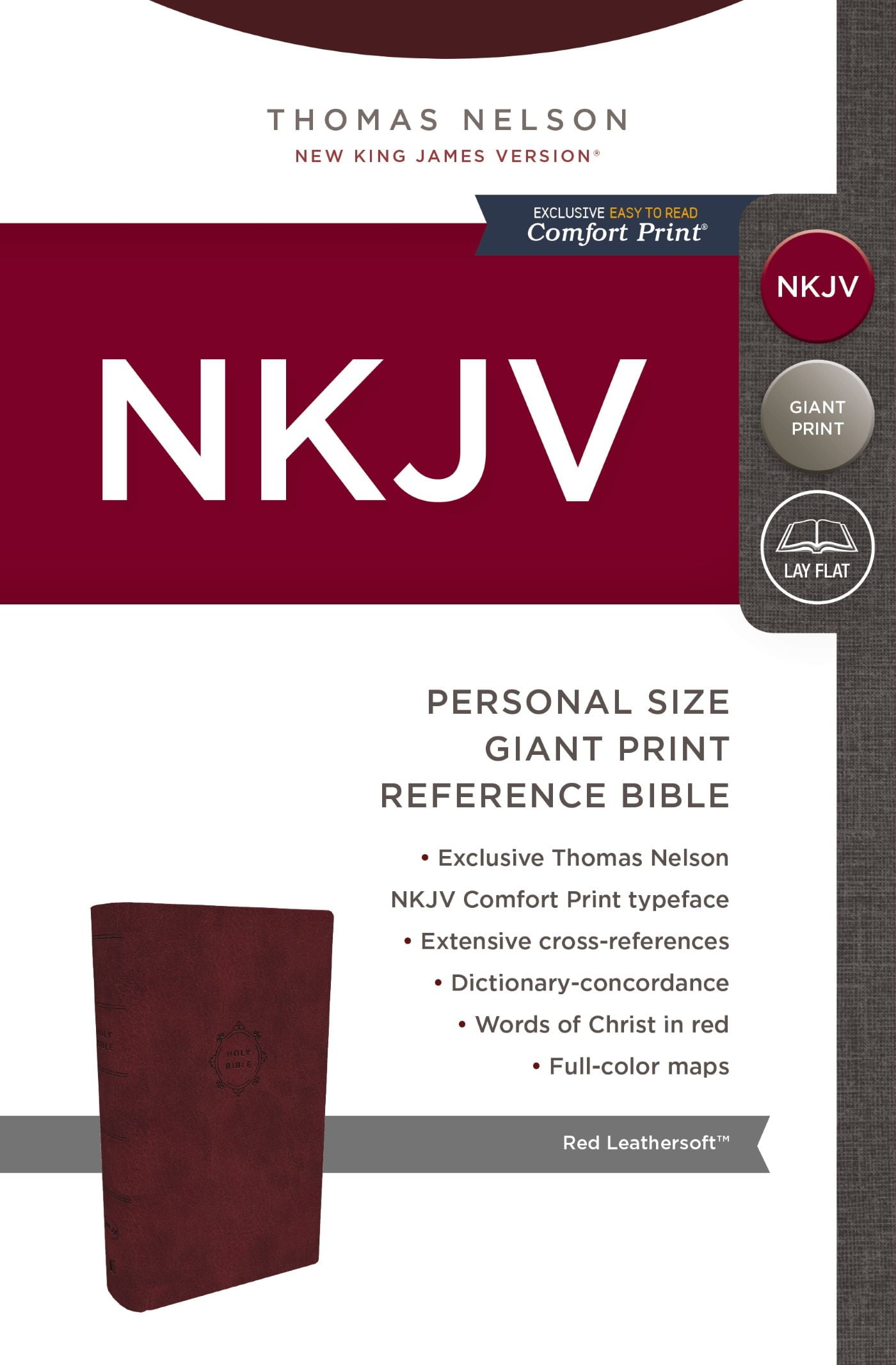 NKJV, Reference Bible, Personal Size, Leathersoft, Burgundy