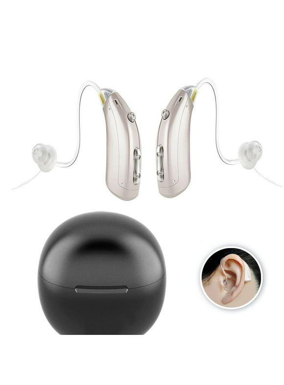 Personal Sound Amplifiers for Seniors, Rechargeable Hearing Assist with Earbuds Voice Enhancer Noise Cancelling 1 pair