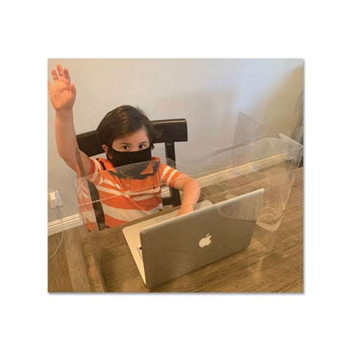 Personal Space Crystal Clear Desk Dividers 23.6 x 11.8 x 18.9, PET, Clear, 24/Carton