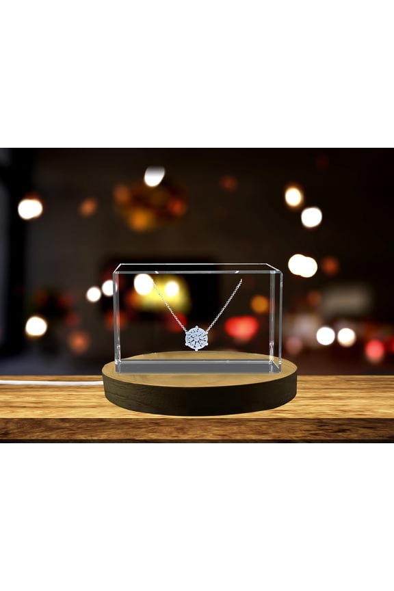 Personal Touch: 3D Engraved Crystal Pendant Necklace