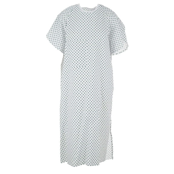 Personal Touch Top of The Line Patient Gowns, Back Tie (2-Pack) Demure Print, Comfortable Polyester and Cotton Blend is Easy-Care, and Fits All Sizes Up To 2XL,
