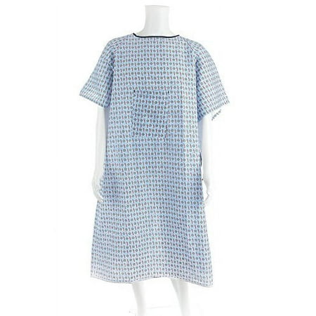 Personal Touch Top of The Line Patient Gowns, Back Tie (2-Pack) Demure Print, Comfortable Polyester and Cotton Blend is Easy-Care, and Fits All Sizes Up To 2XL,