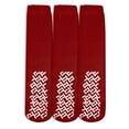thumbnail image 1 of Personal Touch Top of the Line Hospital Non Skid Slipper Socks, Ladies or Men's Colors, 3 Pairs (Red, X-Large Ankle), 1 of 2